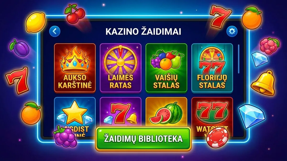 Kazino žaidimų pasirinkimas